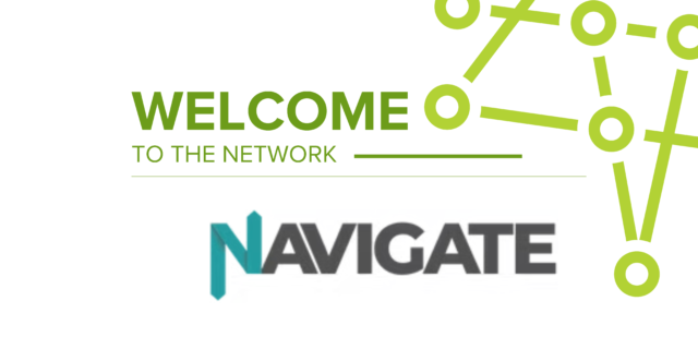 An image that says welcome to the network with a logo of Navigate below it.